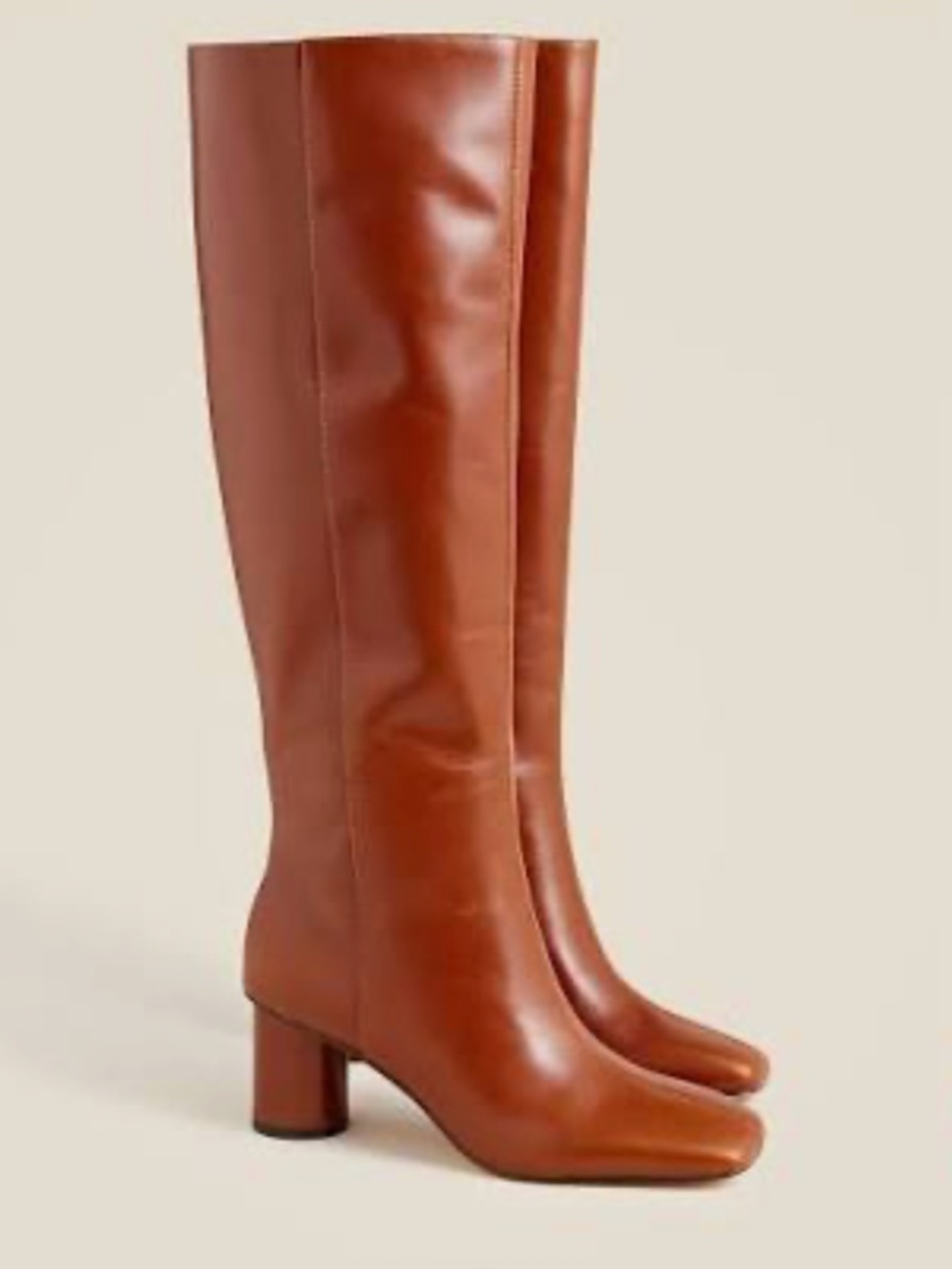 J. Crew Knee-high Round-heel Boots in Leather, New